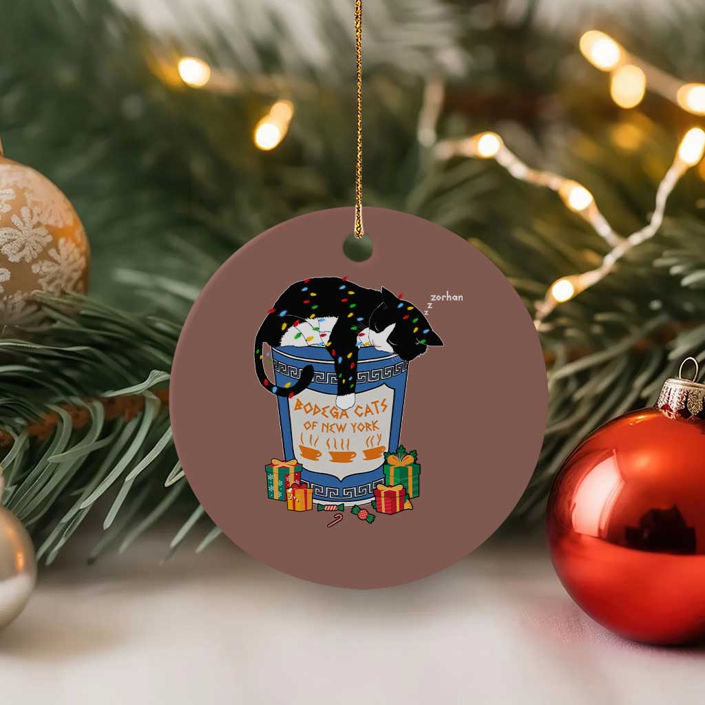 Bodega Cats of New York Ceramic Ornament Funny Democrat Christmas - Wonder Print Shop