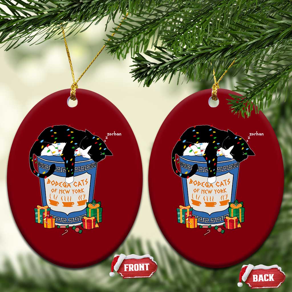 Bodega Cats of New York Ceramic Ornament Funny Democrat Christmas - Wonder Print Shop