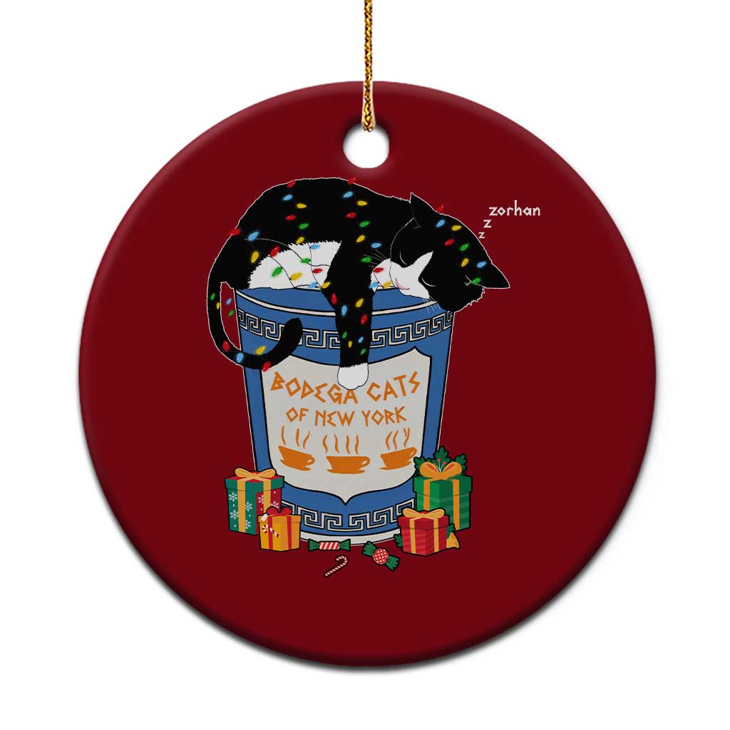 Bodega Cats of New York Ceramic Ornament Funny Democrat Christmas - Wonder Print Shop