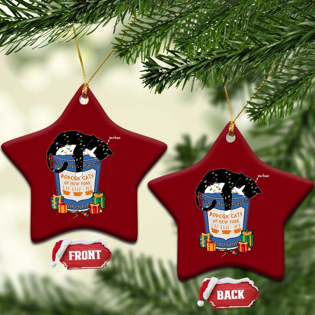 Bodega Cats of New York Ceramic Ornament Funny Democrat Christmas - Wonder Print Shop