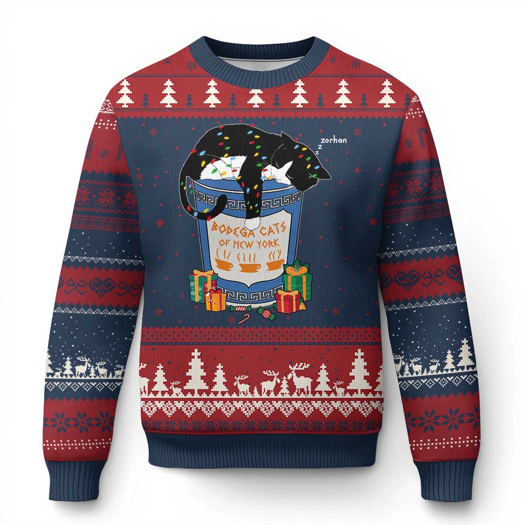 Bodega Cats of New York Ugly Christmas Sweater Funny Democrat Xmas - Wonder Print Shop