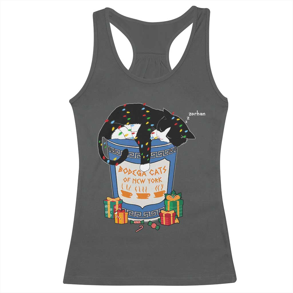 Bodega Cats of New York Racerback Tank Top Funny Democrat Christmas - Wonder Print Shop