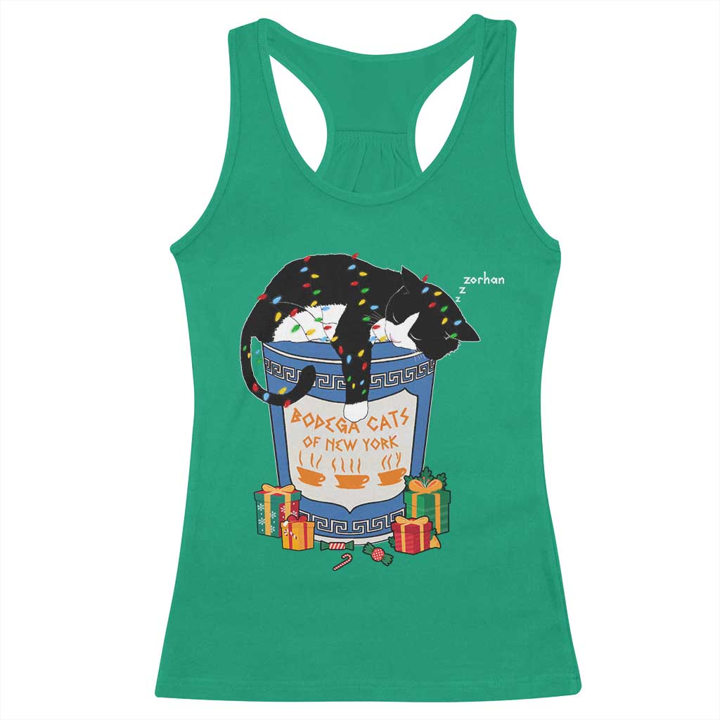 Bodega Cats of New York Racerback Tank Top Funny Democrat Christmas - Wonder Print Shop