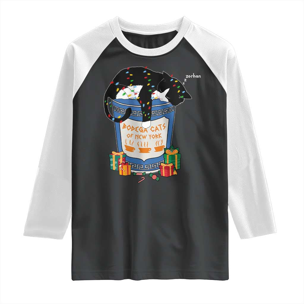 Bodega Cats of New York Raglan Shirt Funny Democrat Christmas - Wonder Print Shop