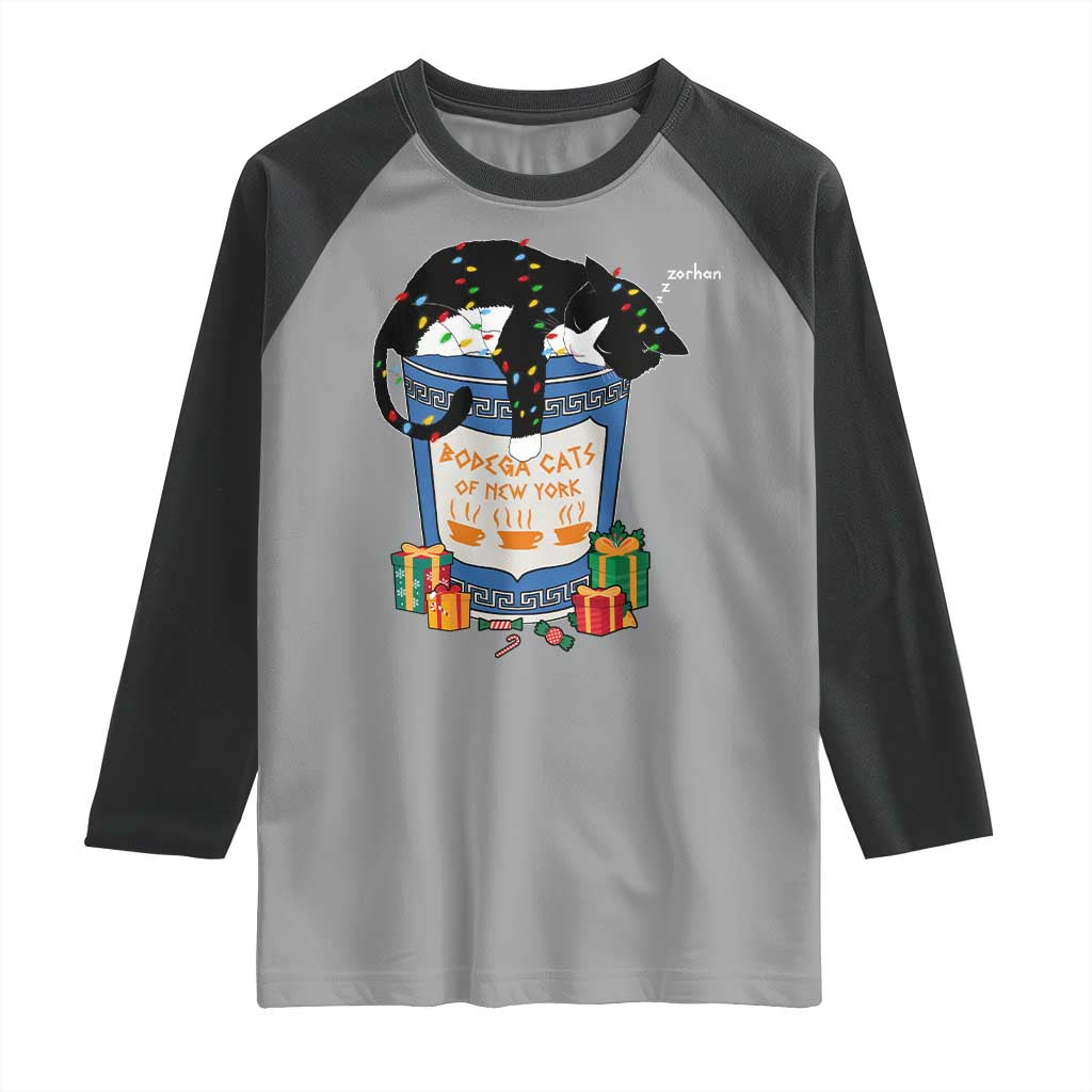 Bodega Cats of New York Raglan Shirt Funny Democrat Christmas - Wonder Print Shop