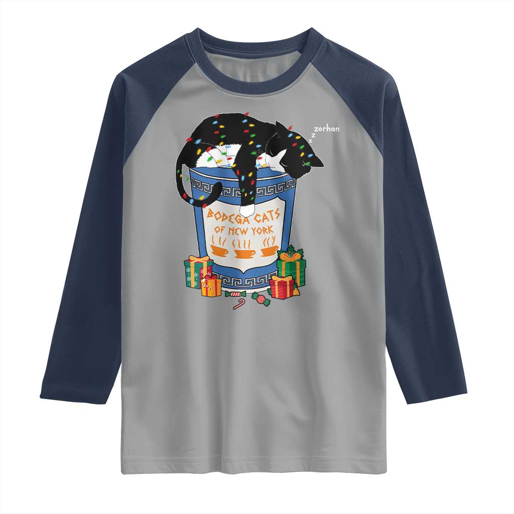 Bodega Cats of New York Raglan Shirt Funny Democrat Christmas - Wonder Print Shop