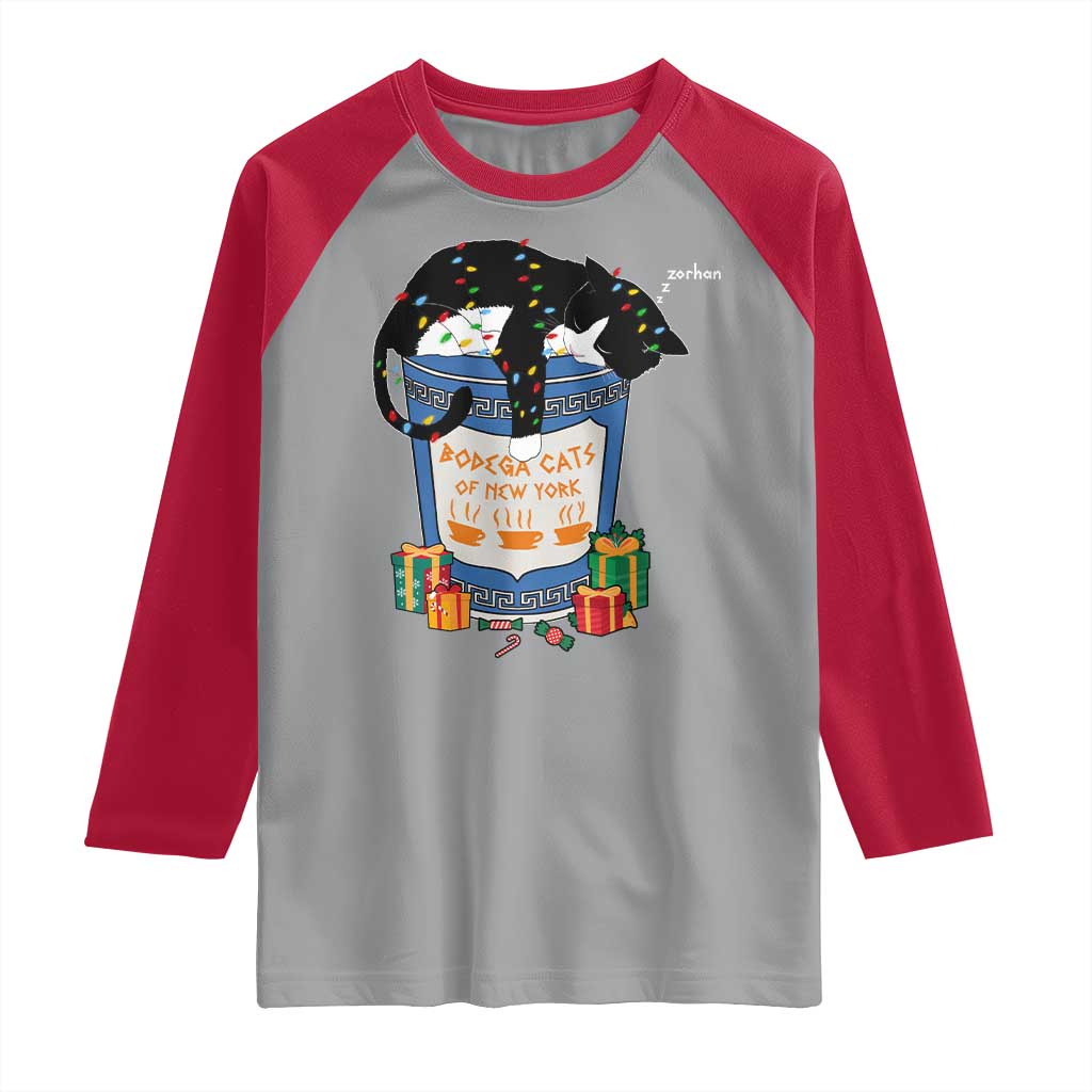 Bodega Cats of New York Raglan Shirt Funny Democrat Christmas - Wonder Print Shop