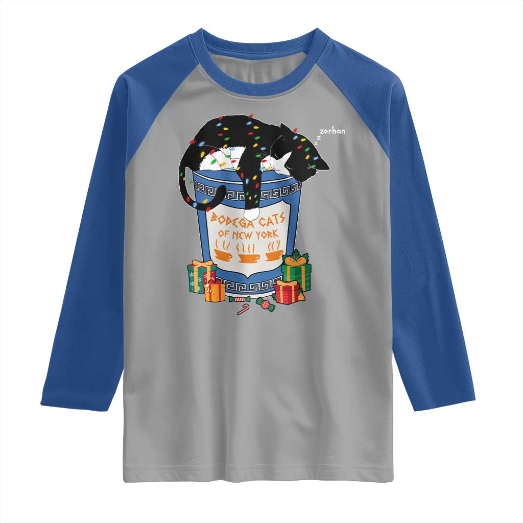 Bodega Cats of New York Raglan Shirt Funny Democrat Christmas - Wonder Print Shop