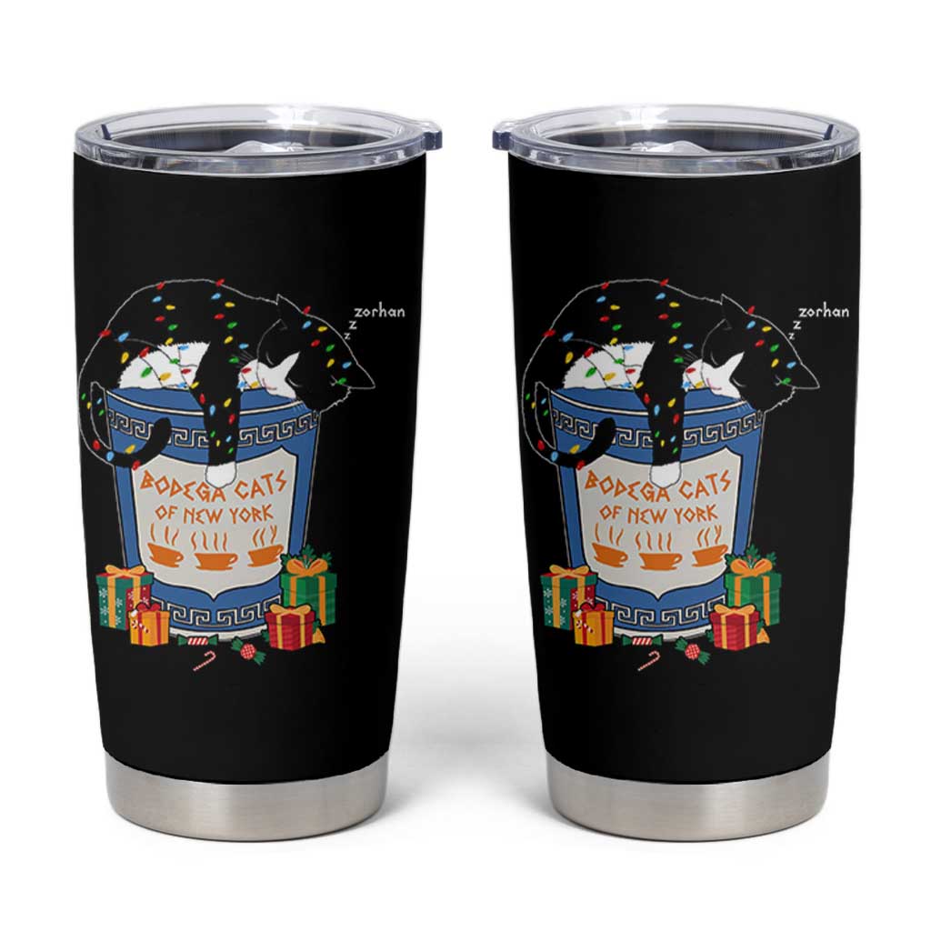 Bodega Cats of New York Tumbler Cup Funny Democrat Christmas - Wonder Print Shop