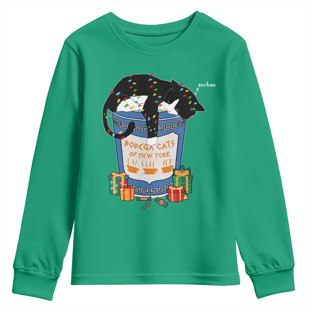 Bodega Cats of New York Youth Sweatshirt Funny Democrat Christmas - Wonder Print Shop