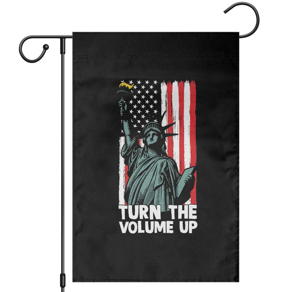 Turn The Volume Up Garden Flag Statue of Liberty Patriotic American Flag - Wonder Print Shop