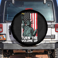 Turn The Volume Up Spare Tire Cover Statue of Liberty Patriotic American Flag - Wonder Print Shop