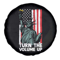 Turn The Volume Up Spare Tire Cover Statue of Liberty Patriotic American Flag - Wonder Print Shop