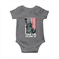 Turn The Volume Up Baby Onesie Statue of Liberty Patriotic American Flag - Wonder Print Shop