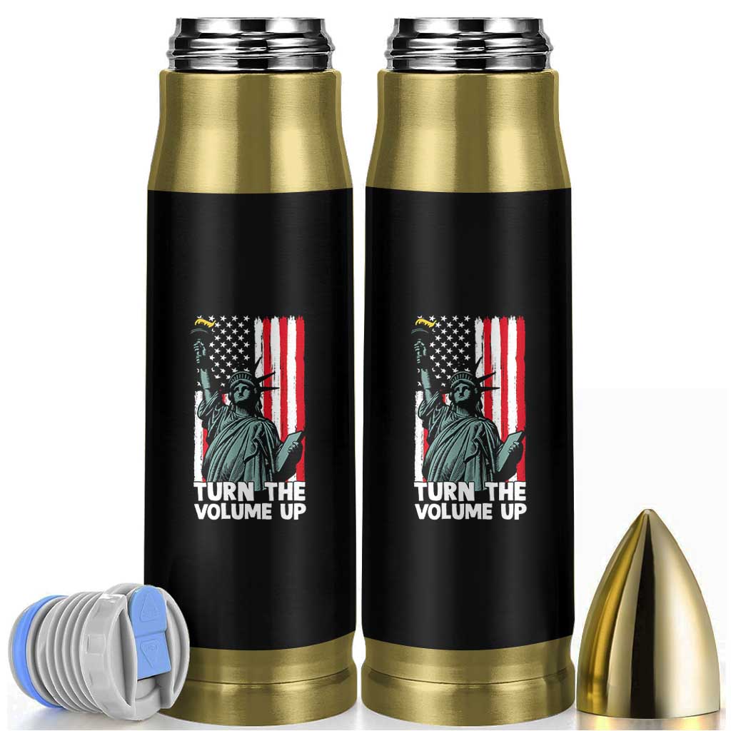 Turn The Volume Up Bullet Tumbler Statue of Liberty Patriotic American Flag - Wonder Print Shop