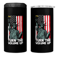 Turn The Volume Up 4 in 1 Can Cooler Tumbler Statue of Liberty Patriotic American Flag - Wonder Print Shop