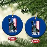 Turn The Volume Up Ceramic Ornament Statue of Liberty Patriotic American Flag - Wonder Print Shop