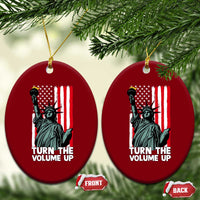 Turn The Volume Up Ceramic Ornament Statue of Liberty Patriotic American Flag - Wonder Print Shop