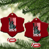 Turn The Volume Up Ceramic Ornament Statue of Liberty Patriotic American Flag - Wonder Print Shop