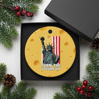 Turn The Volume Up Ceramic Ornament Statue of Liberty Patriotic American Flag - Wonder Print Shop