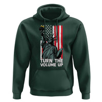 Turn The Volume Up Hoodie Statue of Liberty Patriotic American Flag - Wonder Print Shop