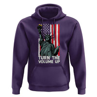 Turn The Volume Up Hoodie Statue of Liberty Patriotic American Flag - Wonder Print Shop