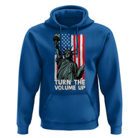 Turn The Volume Up Hoodie Statue of Liberty Patriotic American Flag - Wonder Print Shop
