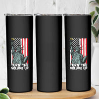 Turn The Volume Up Skinny Tumbler Statue of Liberty Patriotic American Flag - Wonder Print Shop