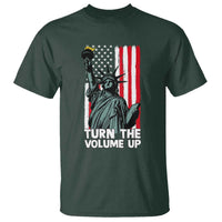 Turn The Volume Up T Shirt Statue of Liberty Patriotic American Flag - Wonder Print Shop
