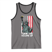 Turn The Volume Up Tank Top Statue of Liberty Patriotic American Flag - Wonder Print Shop