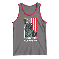 Turn The Volume Up Tank Top Statue of Liberty Patriotic American Flag - Wonder Print Shop