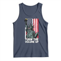 Turn The Volume Up Tank Top Statue of Liberty Patriotic American Flag - Wonder Print Shop
