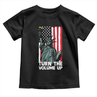 Turn The Volume Up Toddler T Shirt Statue of Liberty Patriotic American Flag - Wonder Print Shop