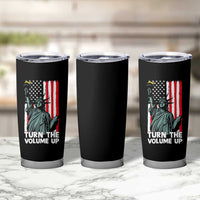 Turn The Volume Up Tumbler Cup Statue of Liberty Patriotic American Flag - Wonder Print Shop