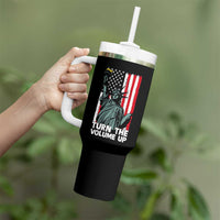 Turn The Volume Up Tumbler With Handle Statue of Liberty Patriotic American Flag - Wonder Print Shop