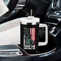 Turn The Volume Up Tumbler With Handle Statue of Liberty Patriotic American Flag - Wonder Print Shop