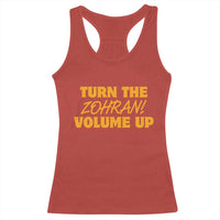 Turn The Volume Up Racerback Tank Top Zohran Mamdani - Wonder Print Shop