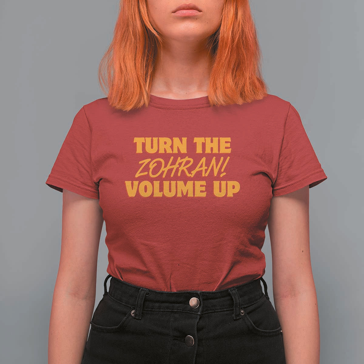 Turn The Volume Up T Shirt For Women Zohran Mamdani - Wonder Print Shop