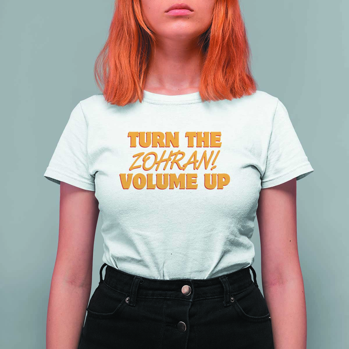 Turn The Volume Up T Shirt For Women Zohran Mamdani - Wonder Print Shop