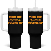 Turn The Volume Up Tumbler With Handle Zohran Mamdani - Wonder Print Shop