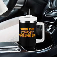 Turn The Volume Up Tumbler With Handle Zohran Mamdani - Wonder Print Shop