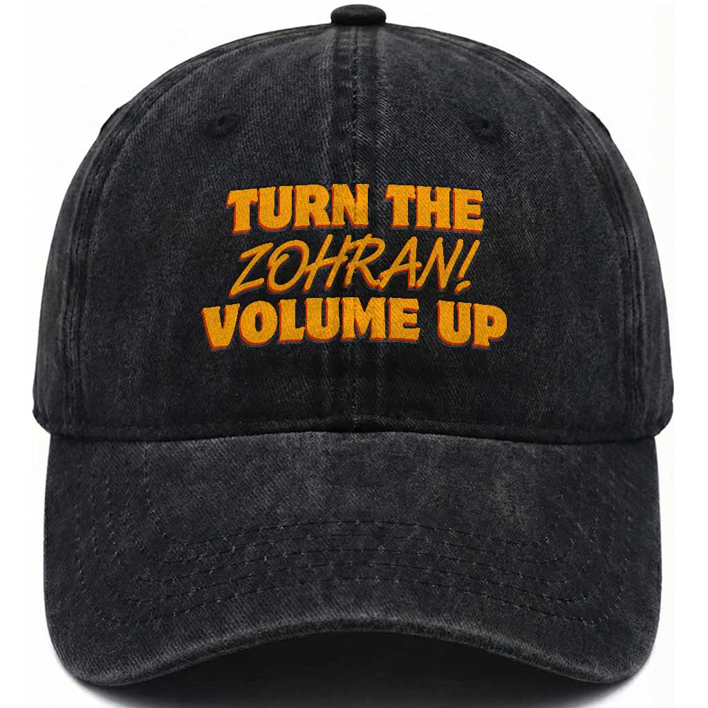 Turn The Volume Up Washed Cotton Baseball Cap Zohran Mamdani