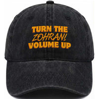 Turn The Volume Up Washed Cotton Baseball Cap Zohran Mamdani