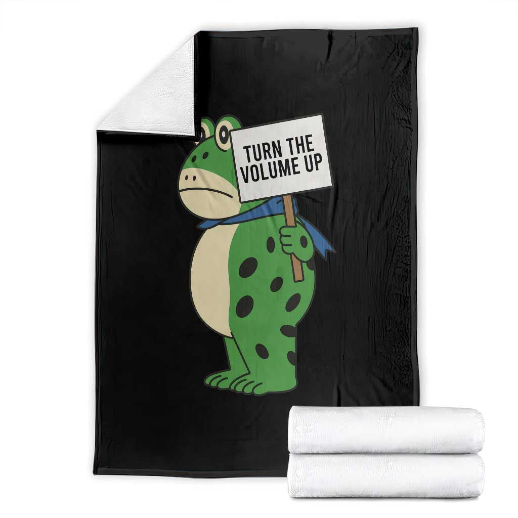 Turn The Volume Up Throw Blanket Resist Frog Portland Protest - Wonder Print Shop