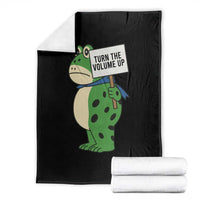 Turn The Volume Up Throw Blanket Resist Frog Portland Protest - Wonder Print Shop