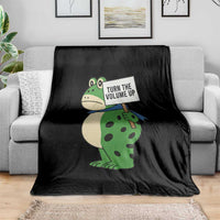 Turn The Volume Up Throw Blanket Resist Frog Portland Protest - Wonder Print Shop
