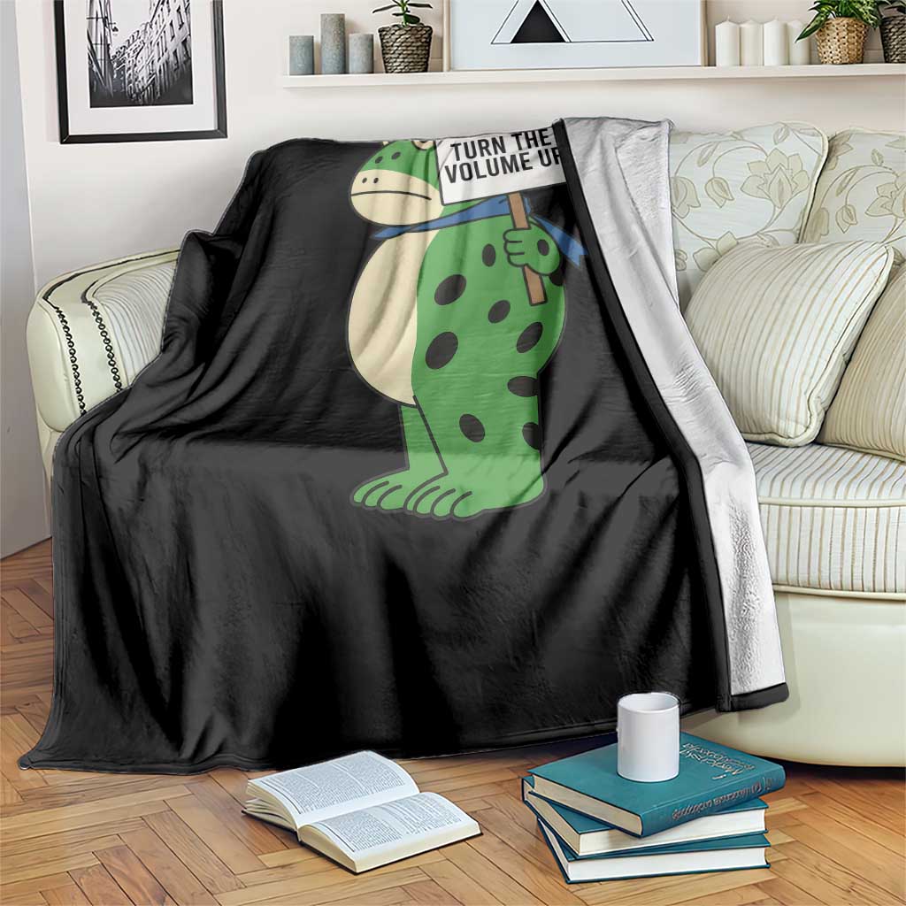 Turn The Volume Up Throw Blanket Resist Frog Portland Protest - Wonder Print Shop
