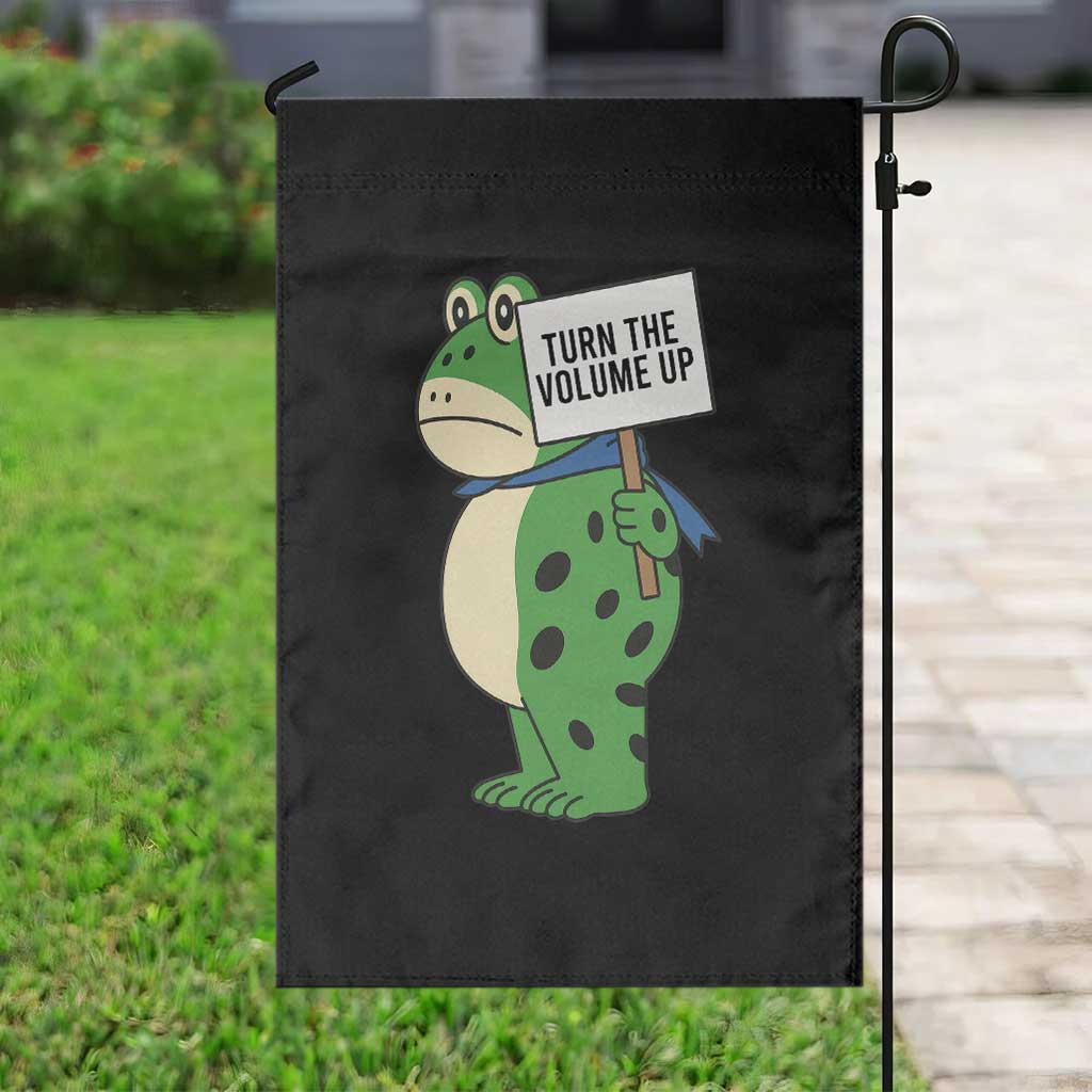 Turn The Volume Up Garden Flag Resist Frog Portland Protest - Wonder Print Shop