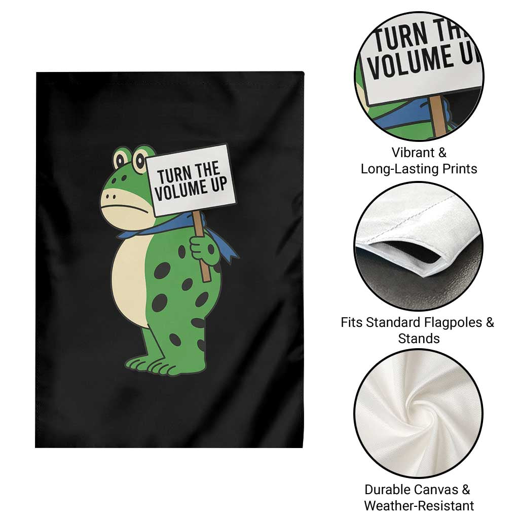Turn The Volume Up Garden Flag Resist Frog Portland Protest - Wonder Print Shop