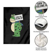 Turn The Volume Up Garden Flag Resist Frog Portland Protest - Wonder Print Shop